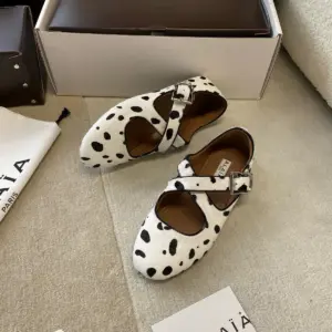 Ballet brown leather flats, view 2