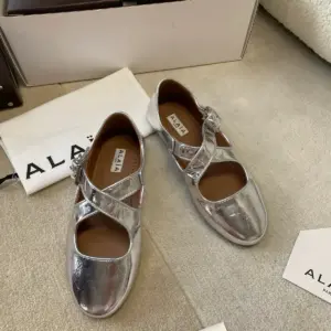 Ballet brown leather flats, view 3
