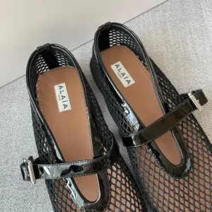 Ballet brown mesh flats, view 4