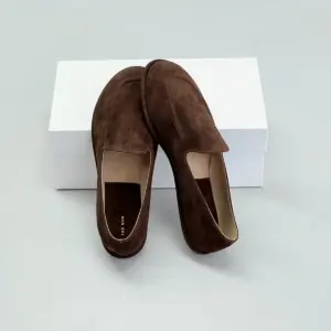 Beige leather flats, view 5