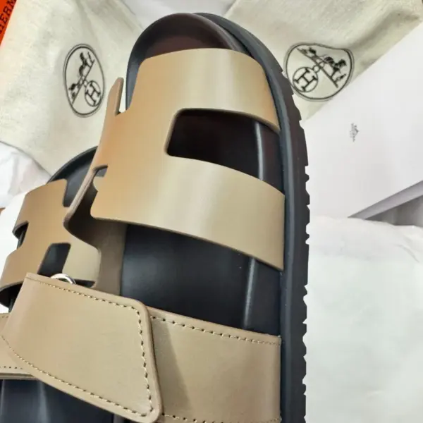 Beige leather sandals, view 1