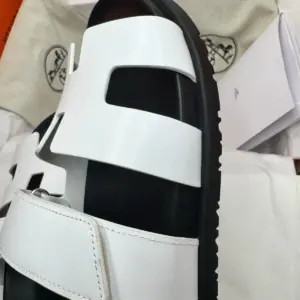 Beige leather sandals, view 5