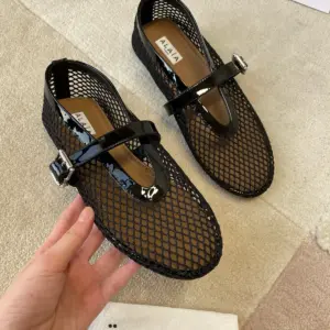 Black knit loafers, view 3