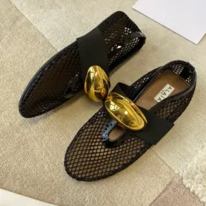 Black knit loafers, view 4