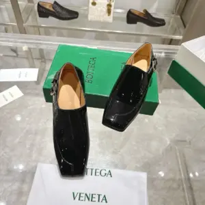 Black leather heels, view 5