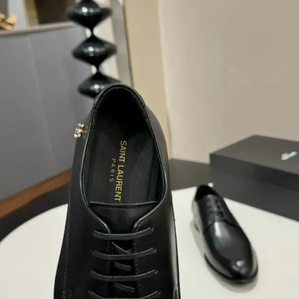 Black leather oxford shoes, view 1