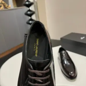 Black leather oxford shoes, view 2