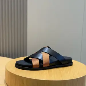Black leather sandals, view 5