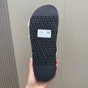 Black rubber sandals, view 3