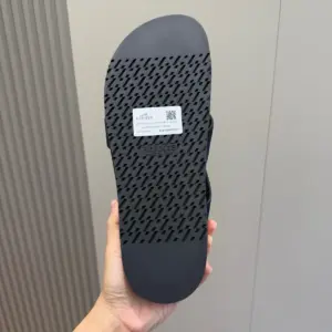 Black rubber sandals, view 4
