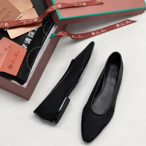 Black suede flats, view 3