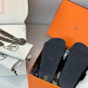 Black suede sandals, view 5