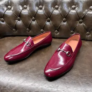 Blue suede loafers, view 2