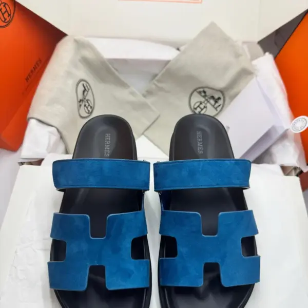 Blue suede sandals, view 1