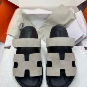 Blue suede sandals, view 4