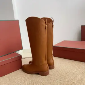 Brown leather boots, view 4