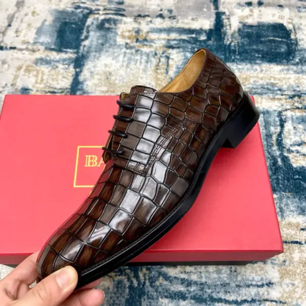 Brown leather derby shoes, view 1
