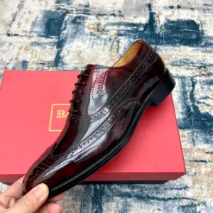 Brown leather derby shoes, view 5