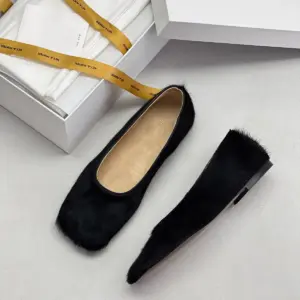 Brown leather flats, view 3