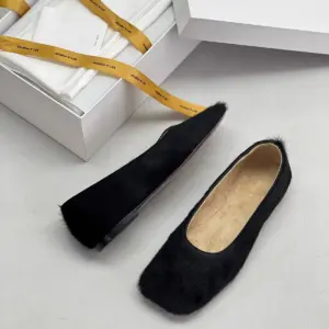 Brown leather flats, view 5