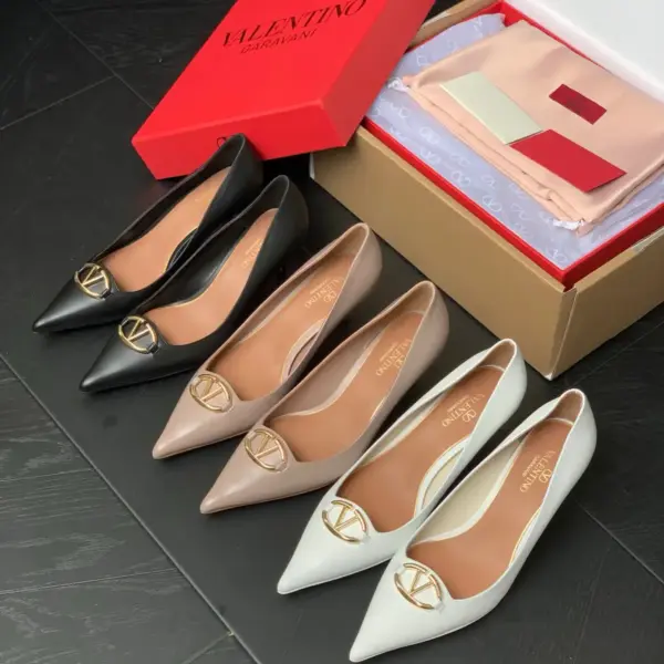 Brown leather heels, view 1