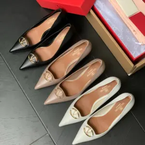 Brown leather heels, view 4