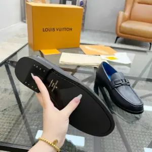 Brown leather loafers, view 2