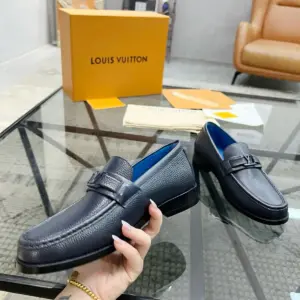 Brown leather loafers, view 5