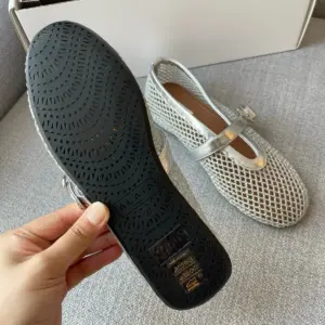 Brown mesh flats, view 2