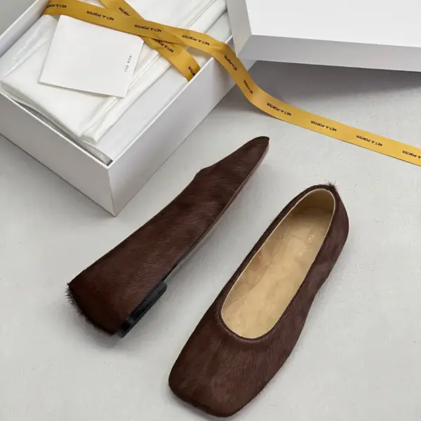 Brown suede flats, view 1