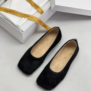 Brown suede flats, view 3