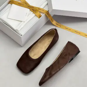 Brown suede flats, view 4