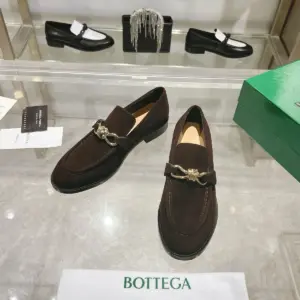 Brown suede loafers, view 4