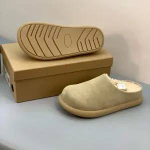 Brown suede slippers, view 2
