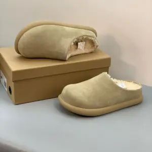 Brown suede slippers, view 5