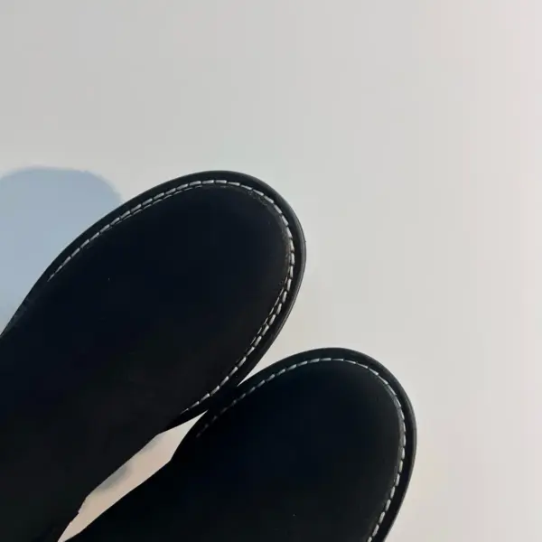 Buckle black suede boots, view 1