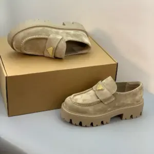 Buckle brown leather loafers, view 4