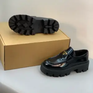 Buckle brown leather loafers, view 5