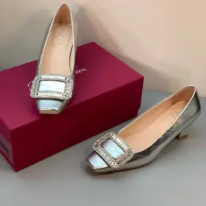 Buckle burgundy leather heels, view 4