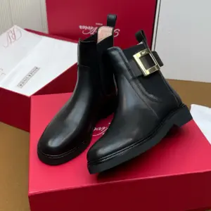 Burgundy leather boots, view 5