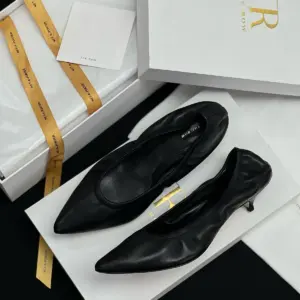 Burgundy leather flats, view 2