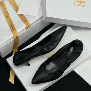 Burgundy leather flats, view 3