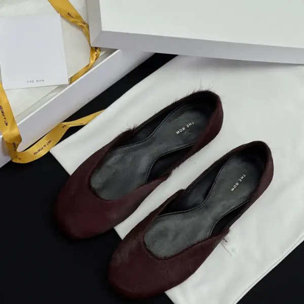 Burgundy satin flats, view 1