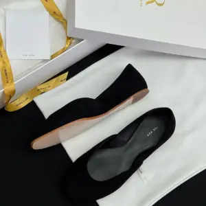 Burgundy satin flats, view 2