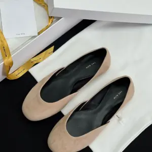 Burgundy satin flats, view 4