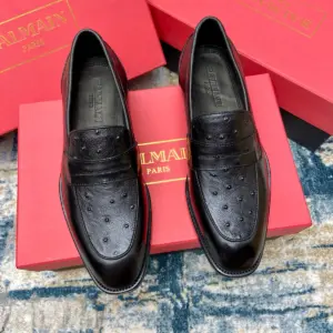 Casual black leather derby shoes, view 2