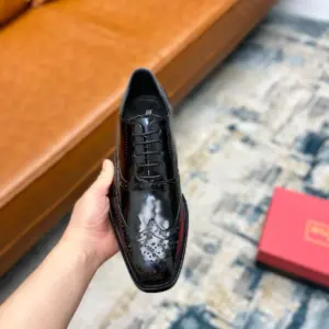 Casual black leather oxford shoes, view 3