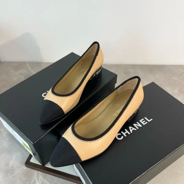 Chain brown leather flats, view 1