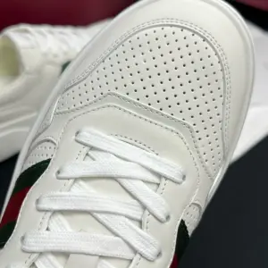Chunky white leather sneakers, view 3