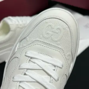 Chunky white leather sneakers, view 5